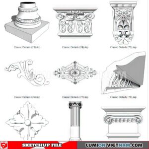 230621. Cornice Moulding Sketchup 3D Models