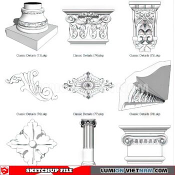 230621. Cornice Moulding Sketchup 3D Models