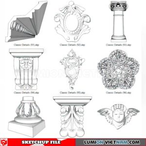 230621. Cornice Moulding Sketchup 3D Models