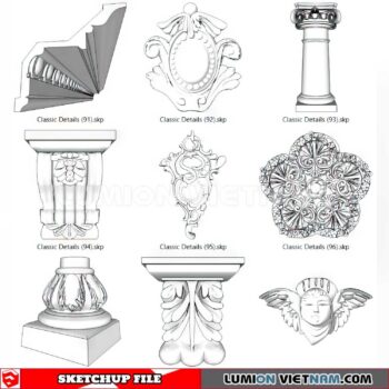 230621. Cornice Moulding Sketchup 3D Models