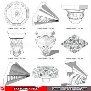 230621. Cornice Moulding Sketchup 3D Models