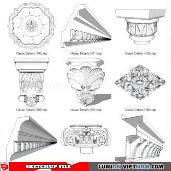 230621. Cornice Moulding Sketchup 3D Models