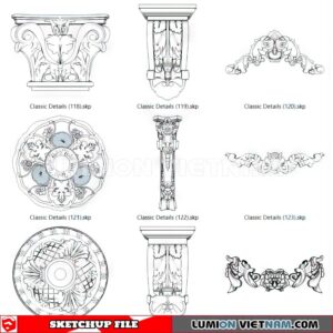 230621. Cornice Moulding Sketchup 3D Models