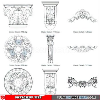 230621. Cornice Moulding Sketchup 3D Models