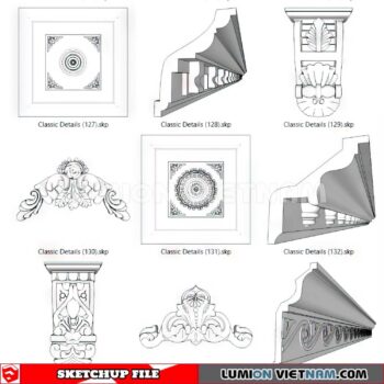 230621. Cornice Moulding Sketchup 3D Models