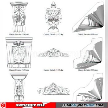 230621. Cornice Moulding Sketchup 3D Models