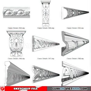 230621. Cornice Moulding Sketchup 3D Models
