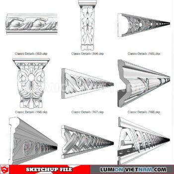 230621. Cornice Moulding Sketchup 3D Models