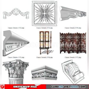 230621. Cornice Moulding Sketchup 3D Models
