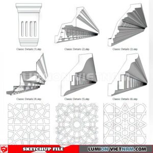 230621. Cornice Moulding Sketchup 3D Models