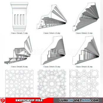 230621. Cornice Moulding Sketchup 3D Models