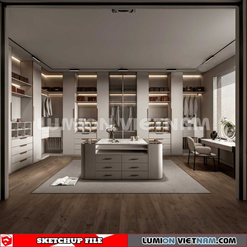 230628. Dressing room Sketchup 3D Models