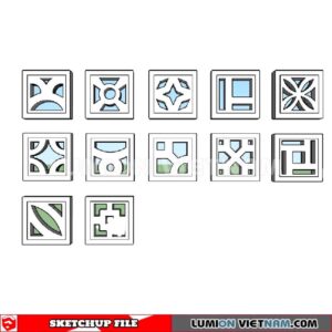 231106. Hollow Bricks Sketchup 3D Models