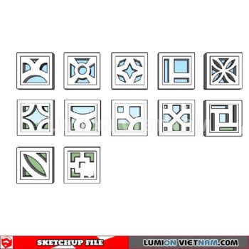 231106. Hollow Bricks Sketchup 3D Models