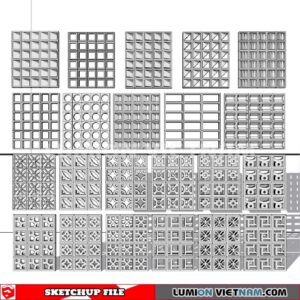 231106. Hollow Bricks Sketchup 3D Models