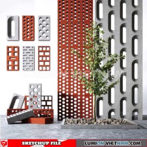 231106. Hollow Bricks Sketchup 3D Models