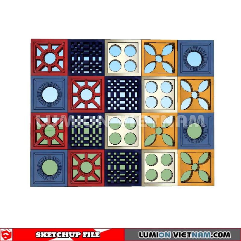 231106. Hollow Bricks Sketchup 3D Models