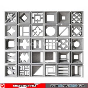 231106. Hollow Bricks Sketchup 3D Models