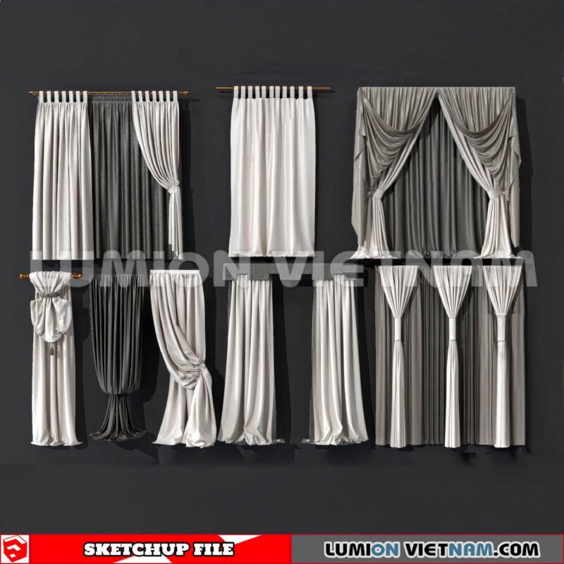 230729. Curtains Sketchup 3D Models