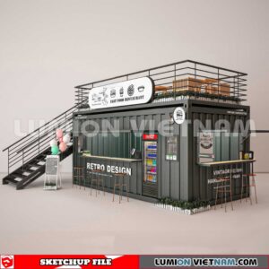 230814. Cofee Cotaner Shop Sketchup 3D Models