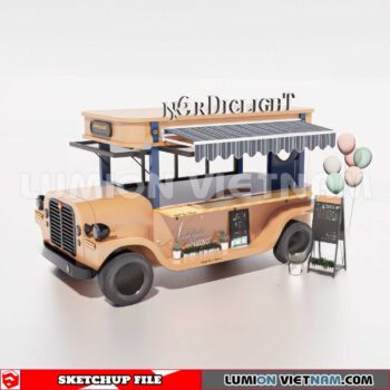 230814. Cofee Cotaner Shop Sketchup 3D Models