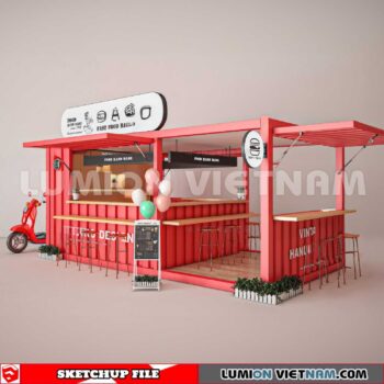 230814. Cofee Cotaner Shop Sketchup 3D Models