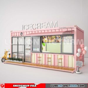 230814. Cofee Cotaner Shop Sketchup 3D Models