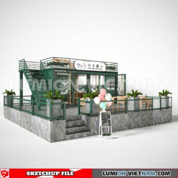 230814. Cofee Cotaner Shop Sketchup 3D Models