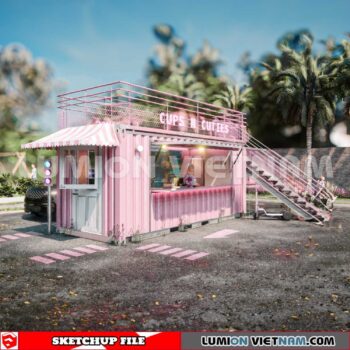 230814. Cofee Cotaner Shop Sketchup 3D Models