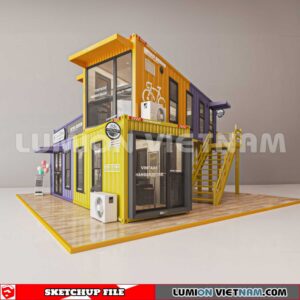 230814. Cofee Cotaner Shop Sketchup 3D Models