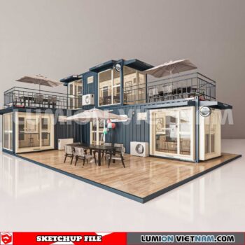 230814. Cofee Cotaner Shop Sketchup 3D Models