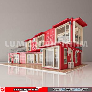 230814. Cofee Cotaner Shop Sketchup 3D Models