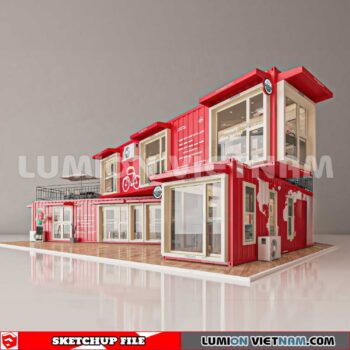 230814. Cofee Cotaner Shop Sketchup 3D Models