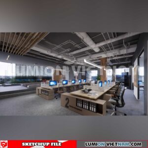 230819 Office Room Sketchup 3D Interior Models