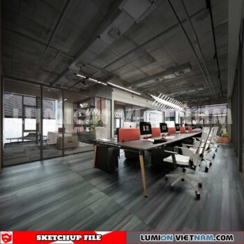 230819 Office Room Sketchup 3D Interior Models