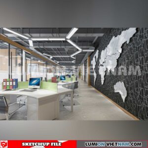 230819 Office Room Sketchup 3D Interior Models