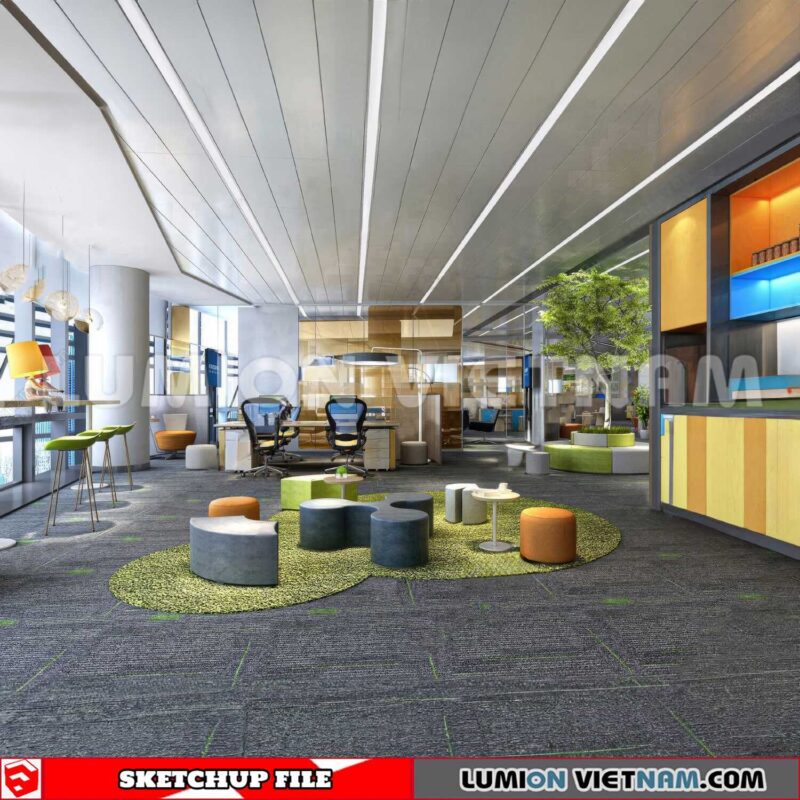 230819 Office Room Sketchup 3D Interior Models