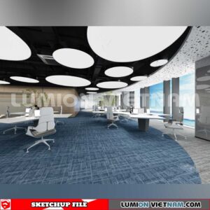 230819 Office Room Sketchup 3D Interior Models