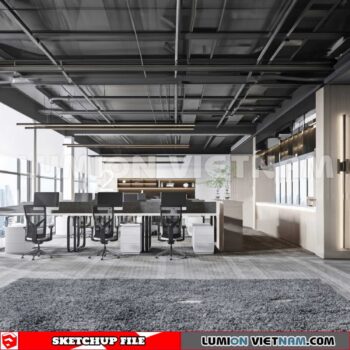 230819 Office Room Sketchup 3D Interior Models