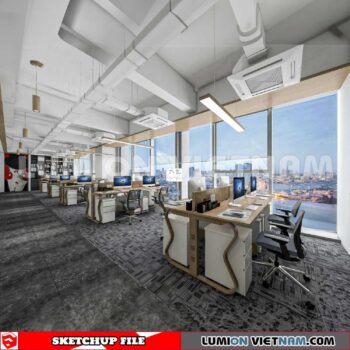 230819 Office Room Sketchup 3D Interior Models