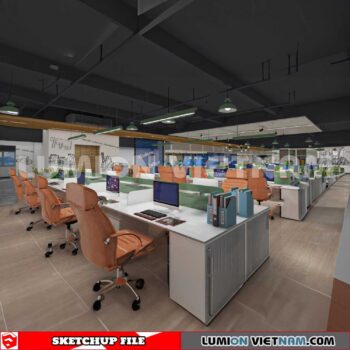 230819 Office Room Sketchup 3D Interior Models