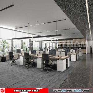 230819 Office Room Sketchup 3D Interior Models
