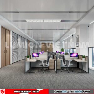 230819 Office Room Sketchup 3D Interior Models