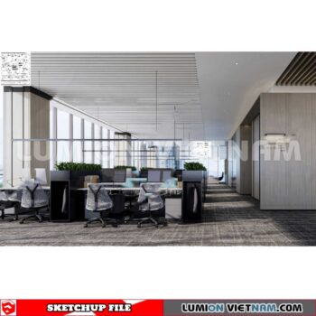 230819 Office Room Sketchup 3D Interior Models