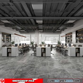 230819 Office Room Sketchup 3D Interior Models