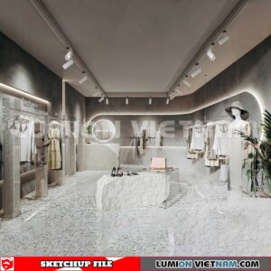230310 fashion Shop Sketchup 3D Interior Models