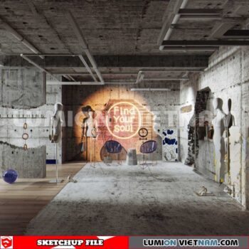 230310 fashion Shop Sketchup 3D Interior Models