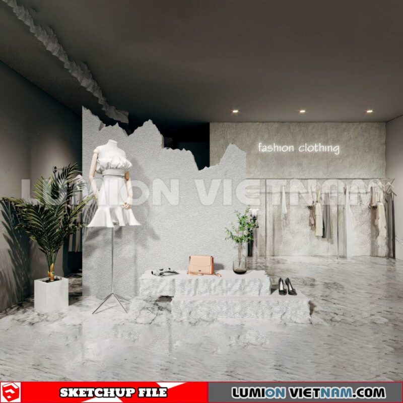 230310 fashion Shop Sketchup 3D Interior Models