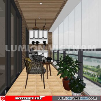 231013. Balcony Sketchup Exterior 3D Models