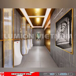 231016. Public Toilet Sketchup 3D Interior Models
